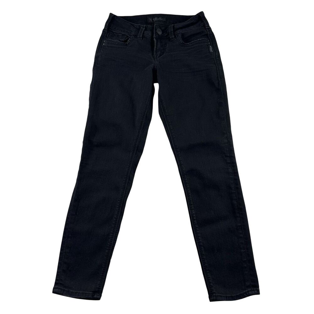 Silver Suki Ankle Skinny Jeans Womens Size‎ 24 x 27 Black Stretch Denim Pockets